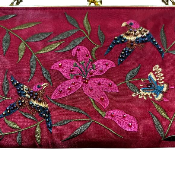 Valerie Stevens red satin evening bag beaded converts
clutch purse vintage Y2K - Picture 2 of 10